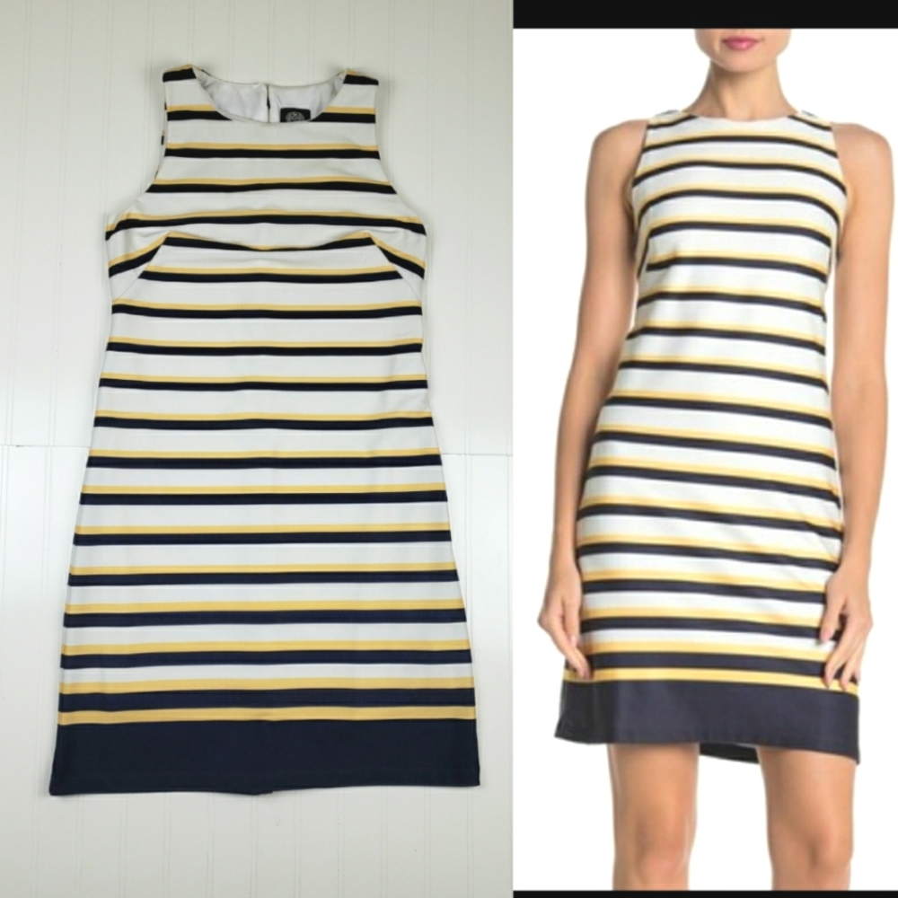 Vince Camuto Ponte striped shift mini dress